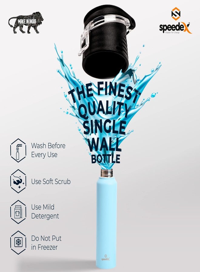 Speedex Stainless Steel Pastel Blue Water Bottle 1 Litre with Flipper Cap | Leak Proof & BPA Free | Fridge Safe Bottle for School, Gym, Office | For Boys, Girls, Men, Women, Kids - Image 5